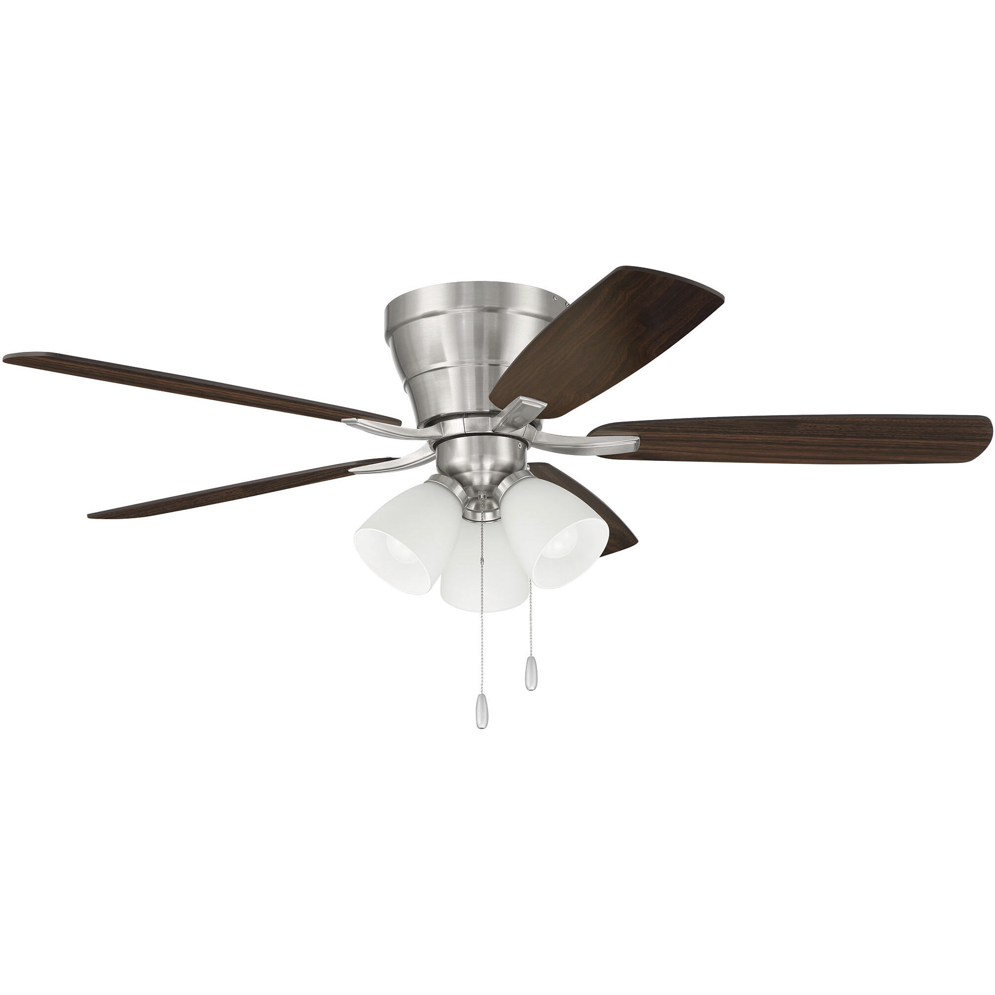 Wheeler 52 inch Brushed Polished Nickel with Driftwood/Walnut Blades Fan