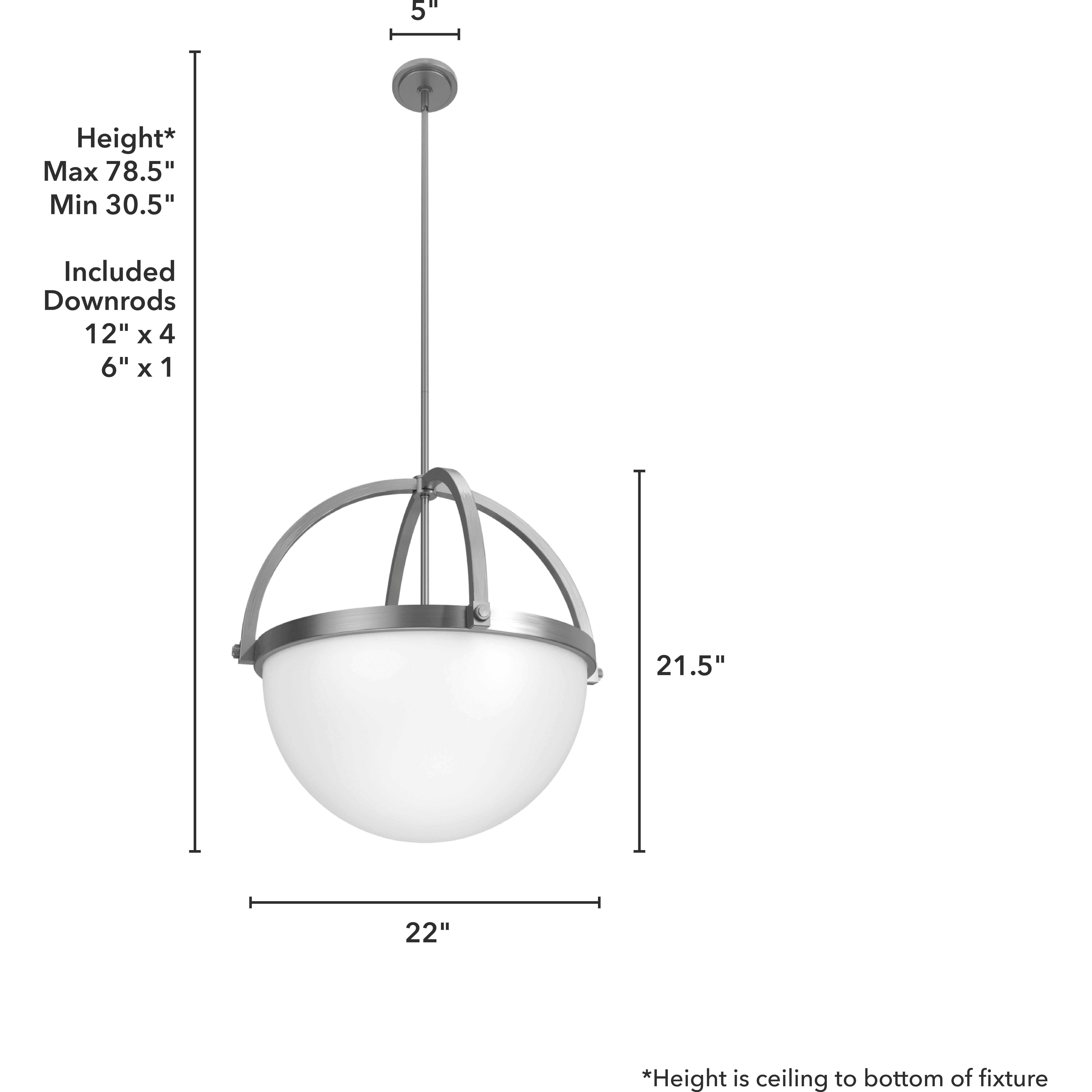 Wedgefield 4 Light 22 inch Brushed Nickel Pendant Ceiling Light
