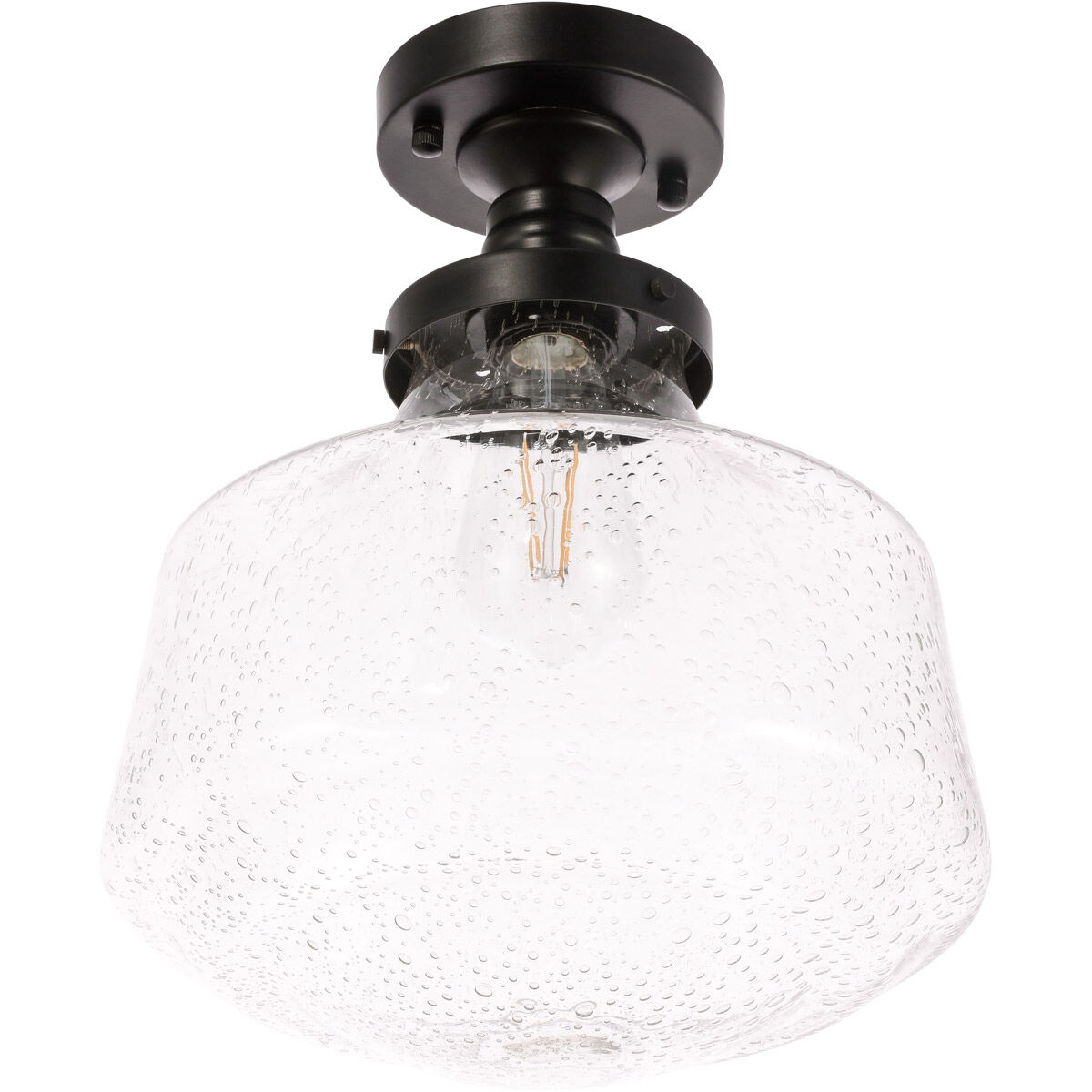 Lyle 1 Light 11 inch Black Flush Mount Ceiling Light