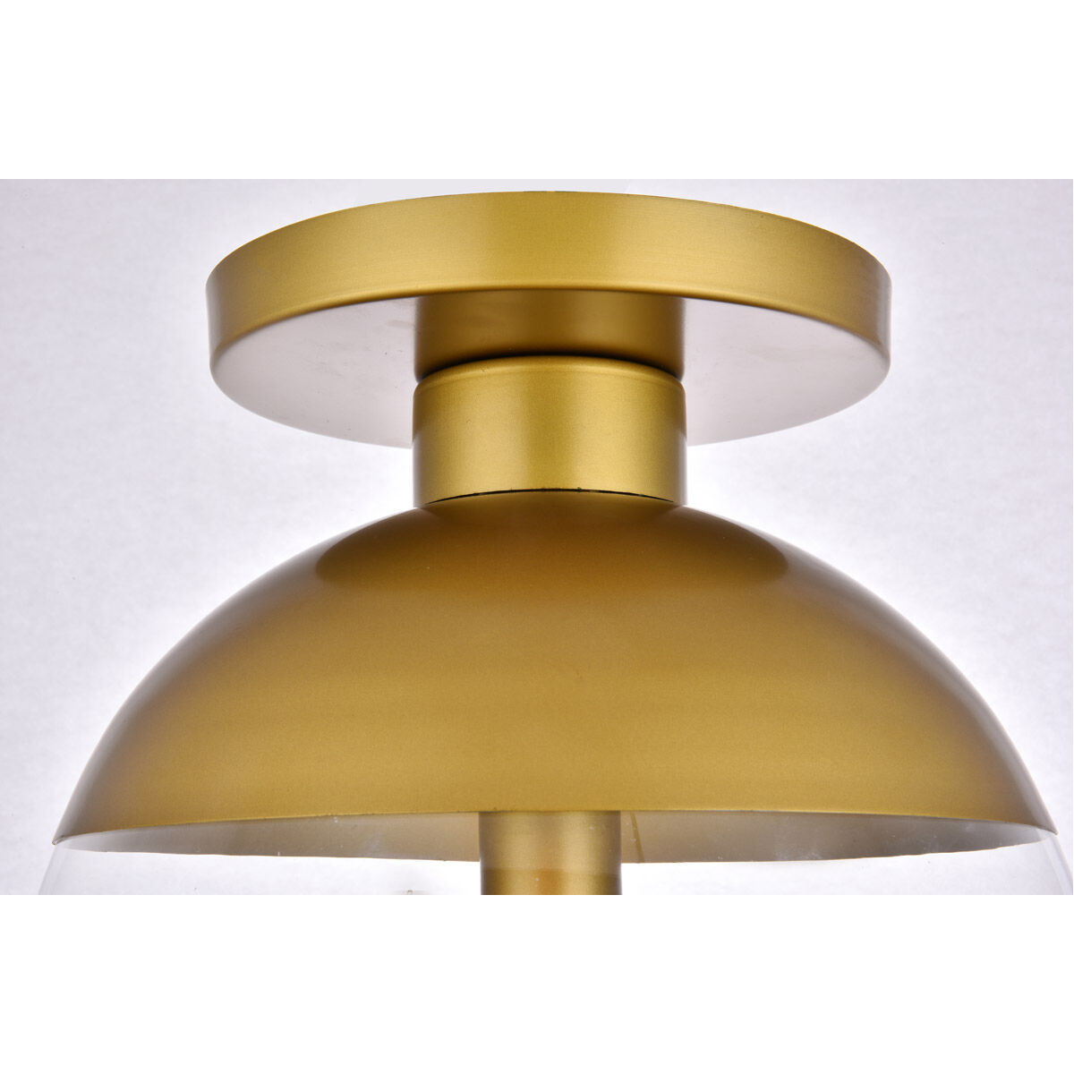 Eclipse 1 Light 12 inch Brass Flush Mount Ceiling Light