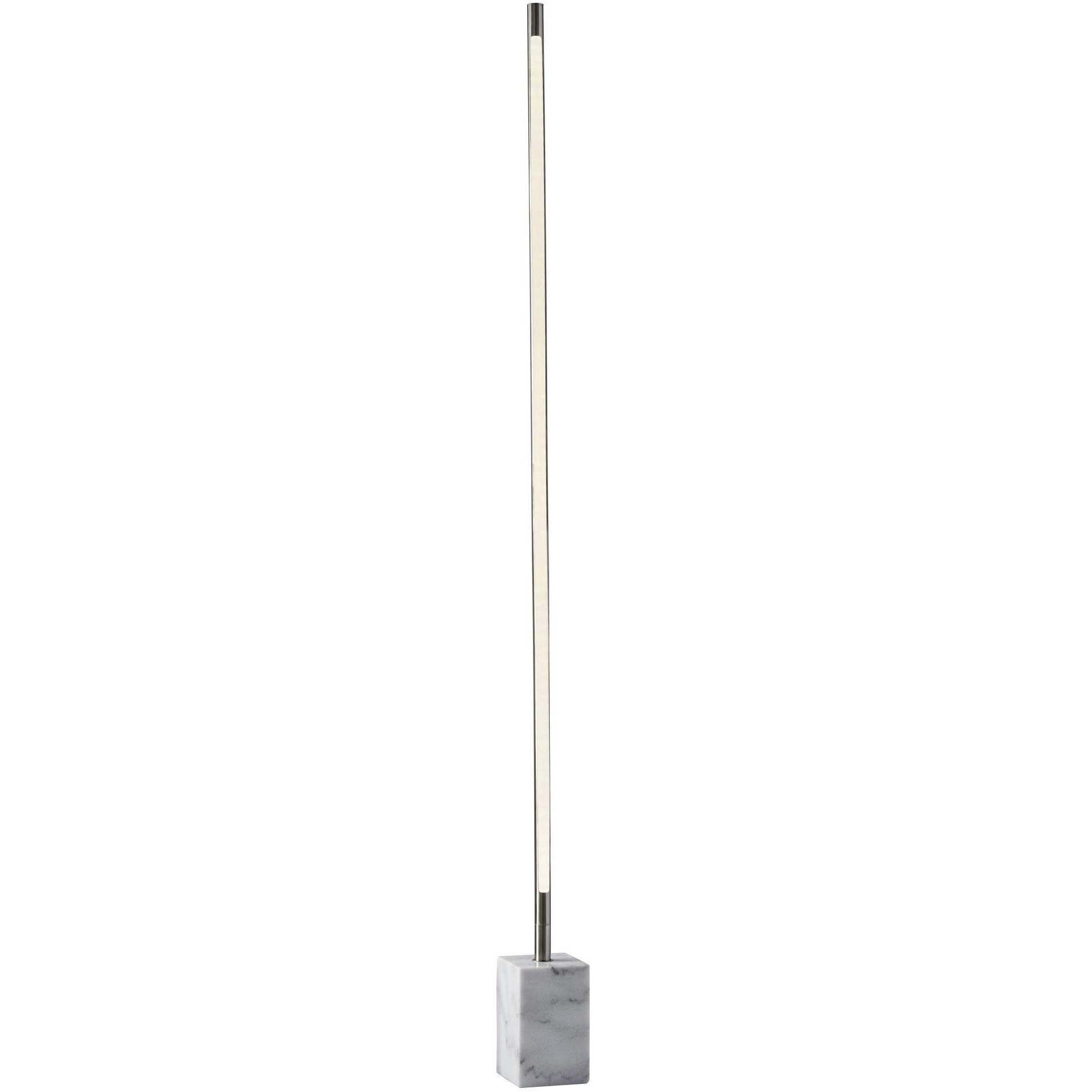 Felix 65 inch 30.00 watt Brushed Steel and White Marble Wall Washer Floor Lamp Portable Light