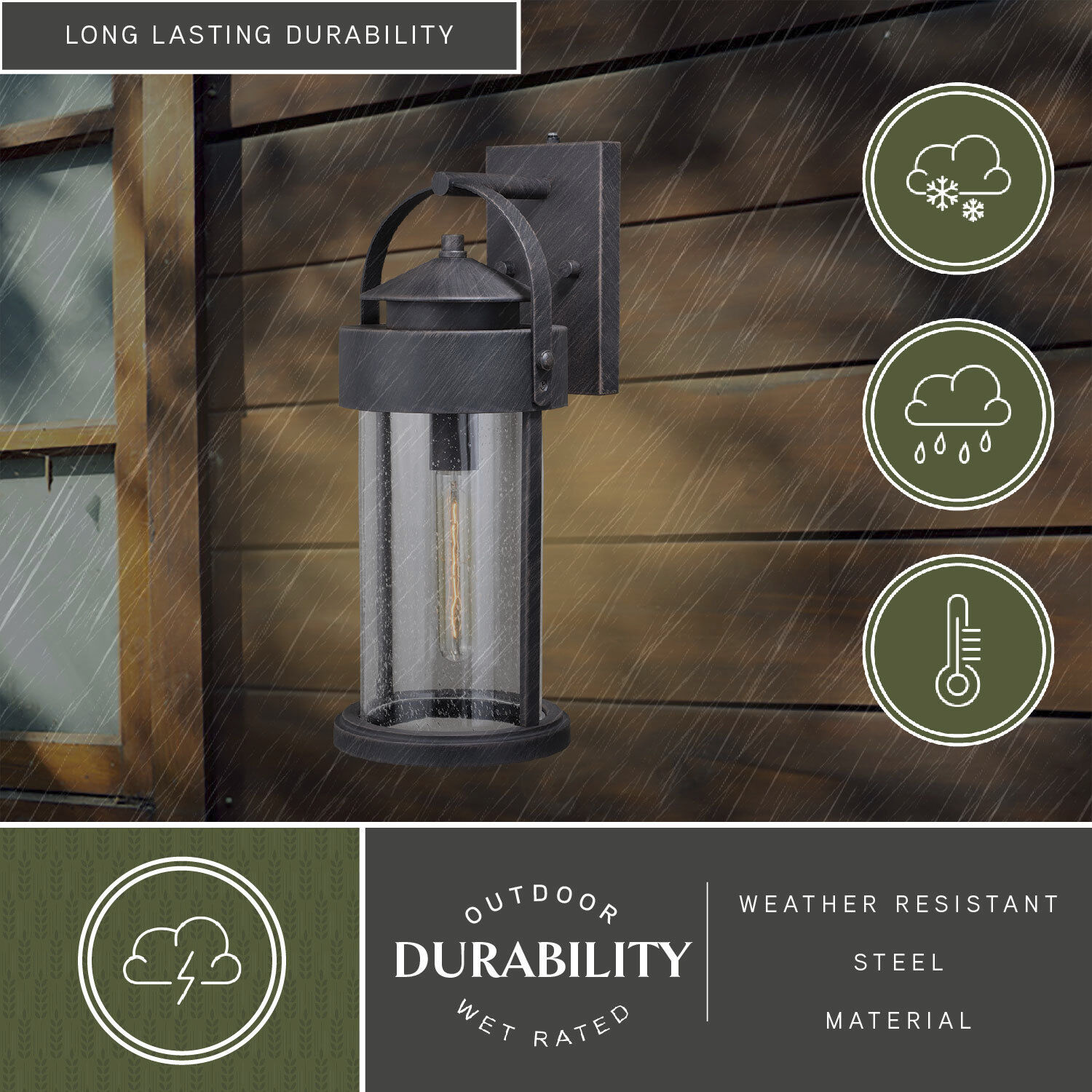 Cumberland LED 19.75 inch Rust Iron Outdoor Wall