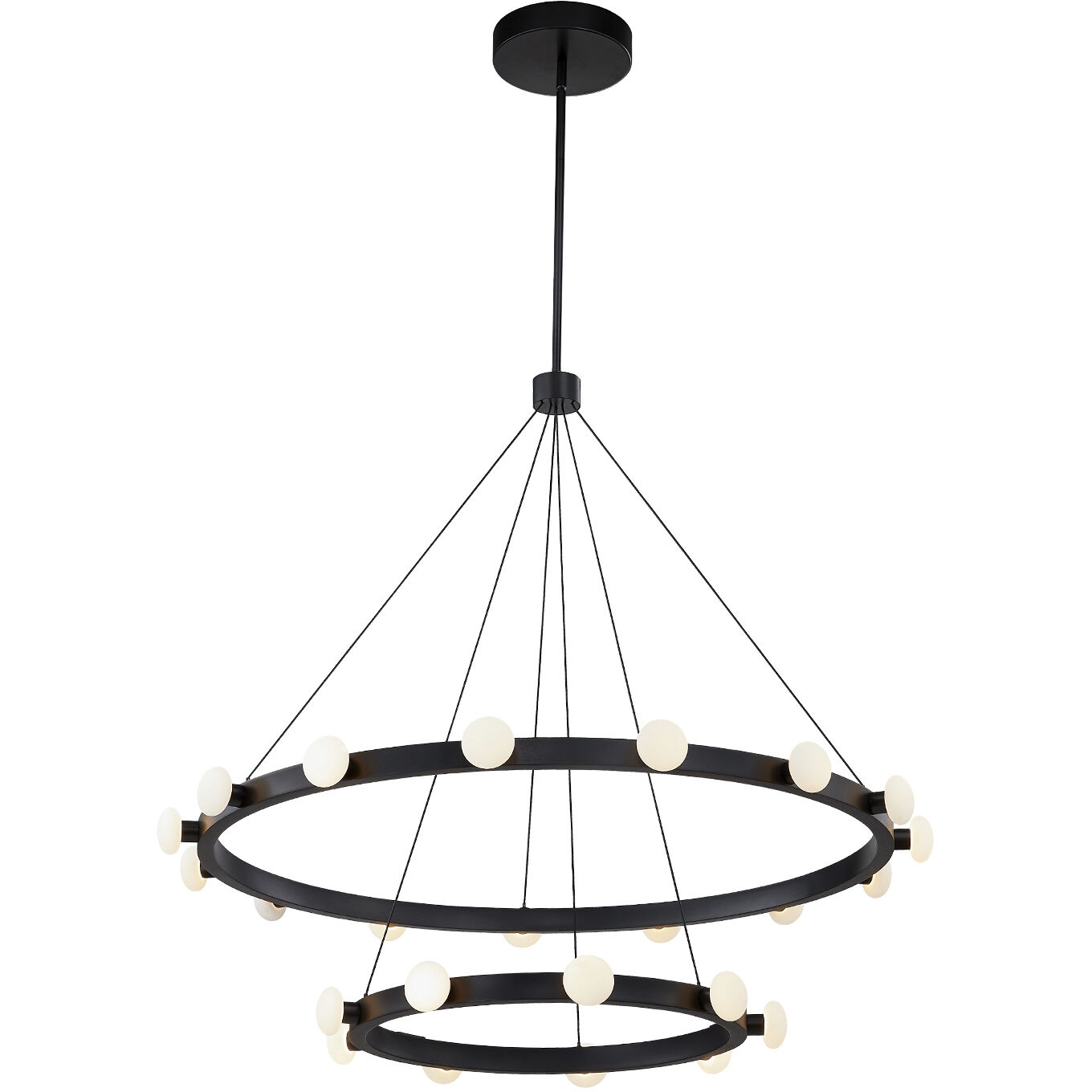 Rezz LED 35.5 inch Black Chandelier Ceiling Light