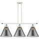 Ballston X-Large Cone LED 36 inch White and Polished Chrome Island Light Ceiling Light in Plated Smoke Glass