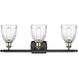 Ballston Brookfield 3 Light 26 inch Black Antique Brass Bath Vanity Light Wall Light in Clear Glass, Ballston