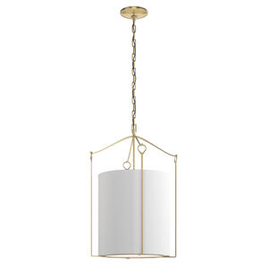 Bow 3 Light 19.3 inch Modern Brass Pendant Ceiling Light in Natural Anna, Tall