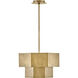 Facet 5 Light 16.5 inch Heritage Brass Pendant Ceiling Light