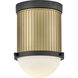 Kieran 1 Light 6.75 inch Black with Lacquered Brass Flush Mount Ceiling Light