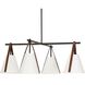 Reins 4 Light 40 inch Saddle Brown Chandelier Ceiling Light