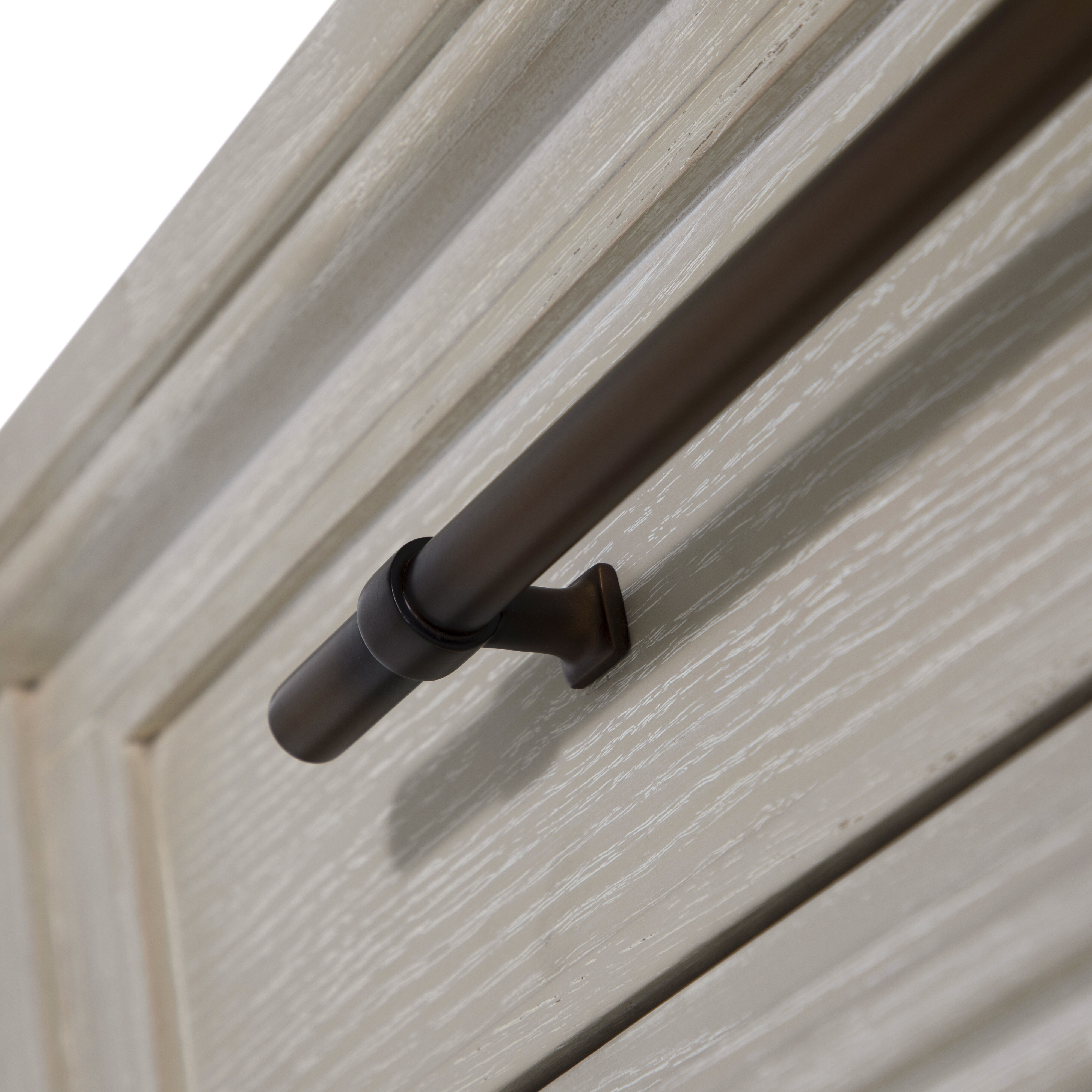 Isaac Cerused White and Sesame White Long Cabinet