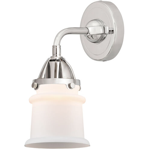 Nouveau 2 Small Canton 1 Light 5 inch Polished Chrome Sconce Wall Light in Matte White Glass