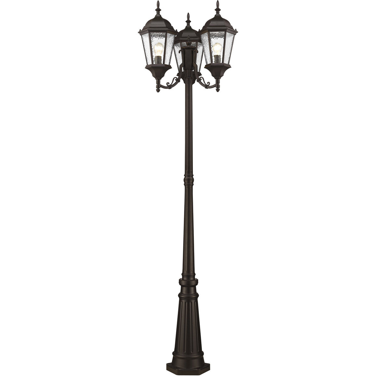 Hamilton 3 Light 86 inch Bronze Outdoor 3 Head Post