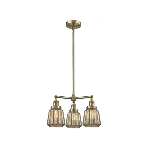 Franklin Restoration Chatham LED 24 inch Antique Brass Chandelier Ceiling Light in Mercury Glass, Franklin Restoration