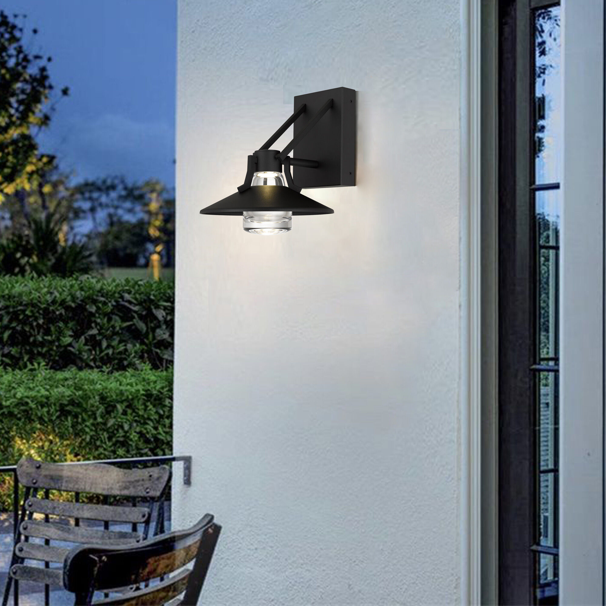 Radiant LED 9 inch Sand Black Outdoor Wall Sconce
