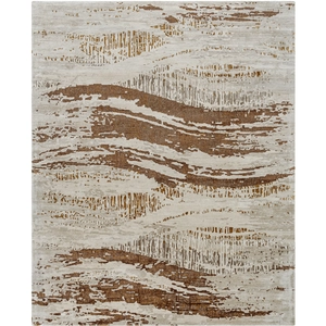 Opulence 96 X 30 inch Warm Grey/Prairie Dust/Brick/Dark Brown Handmade Rug in 2.5 x 8