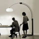 Morelli 85 inch 100 watt Satin Nickel and Black Arc Floor Lamp Portable Light