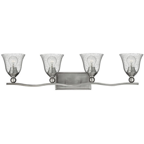 Bolla 4 Light 35.75 inch Brushed Nickel Vanity Light Wall Light in Clear Seedy