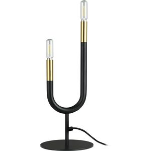 Wand 16.5 inch 60.00 watt Matte Black with Aged Brass Table Lamp Portable Light in Matte Black and Aged Brass