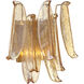 Regent Wall Sconce Wall Light in Amber Crackled Glass