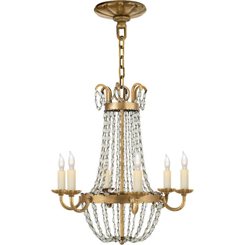 Chapman & Myers Paris Flea Market 6 Light 16.25 inch Gilded Iron Chandelier Ceiling Light, Petite