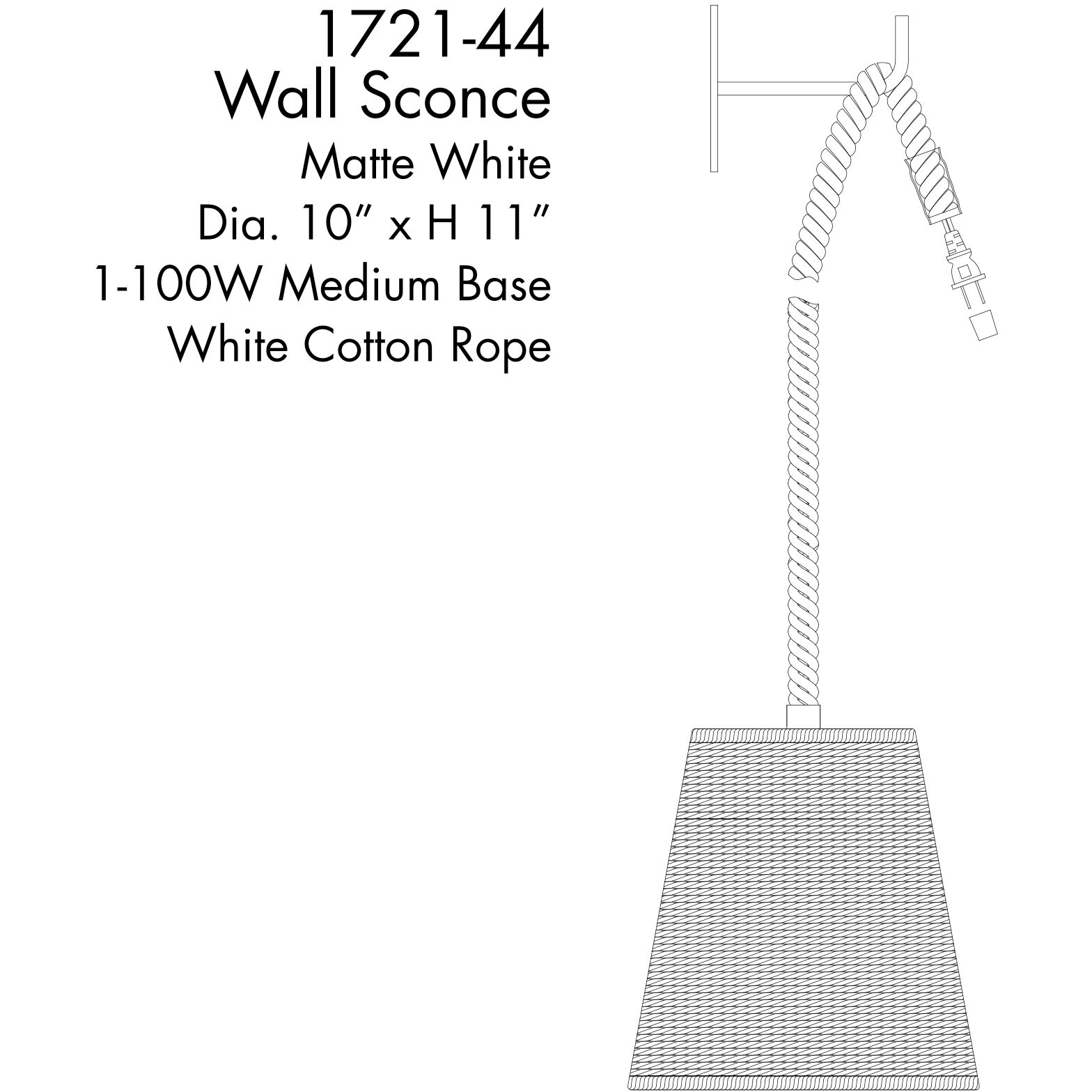 Lodelle 1 Light 10 inch Matte White Wall Sconce Wall Light