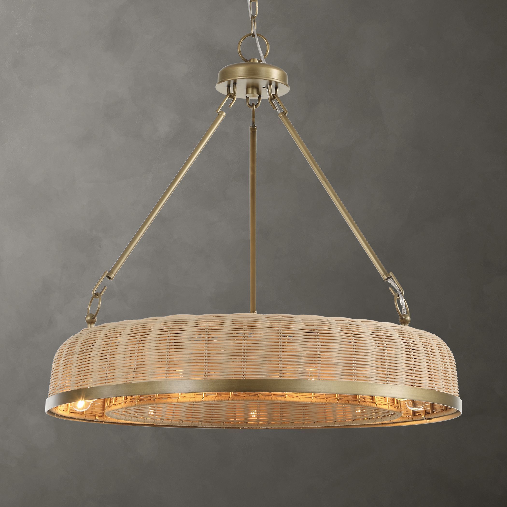 Ladakh 9 Light 28 inch Weathered Brushed Brass Pendant Ceiling Light