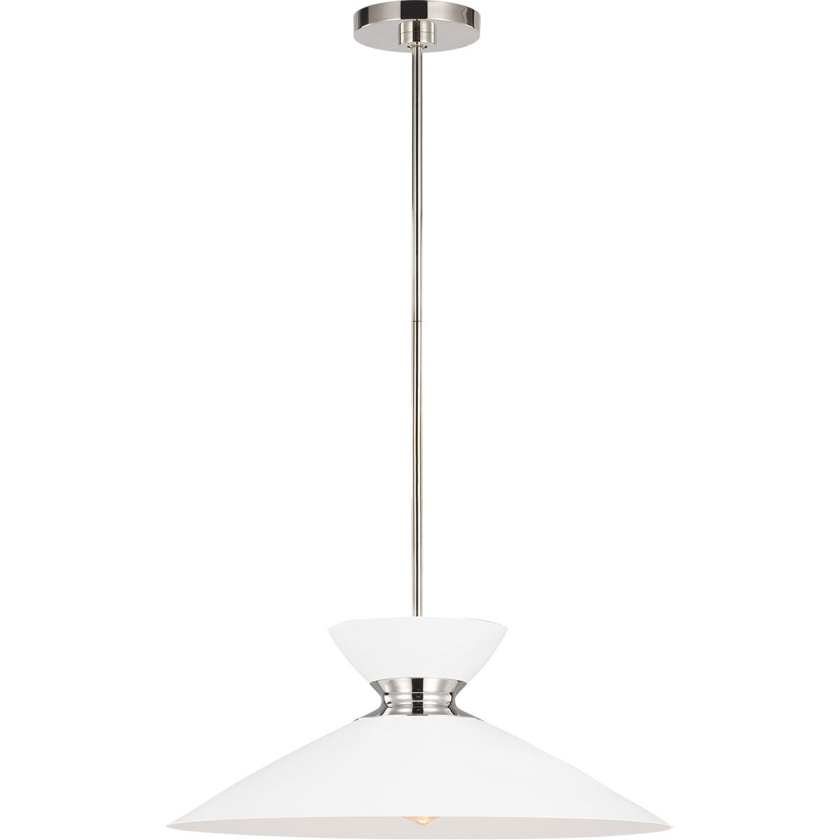 ED Ellen DeGeneres Heath 1 Light 18.5 inch Polished Nickel Pendant Ceiling Light in Matte White / Polished Nickel