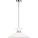 ED Ellen DeGeneres Heath 1 Light 18.5 inch Polished Nickel Pendant Ceiling Light in Matte White / Polished Nickel