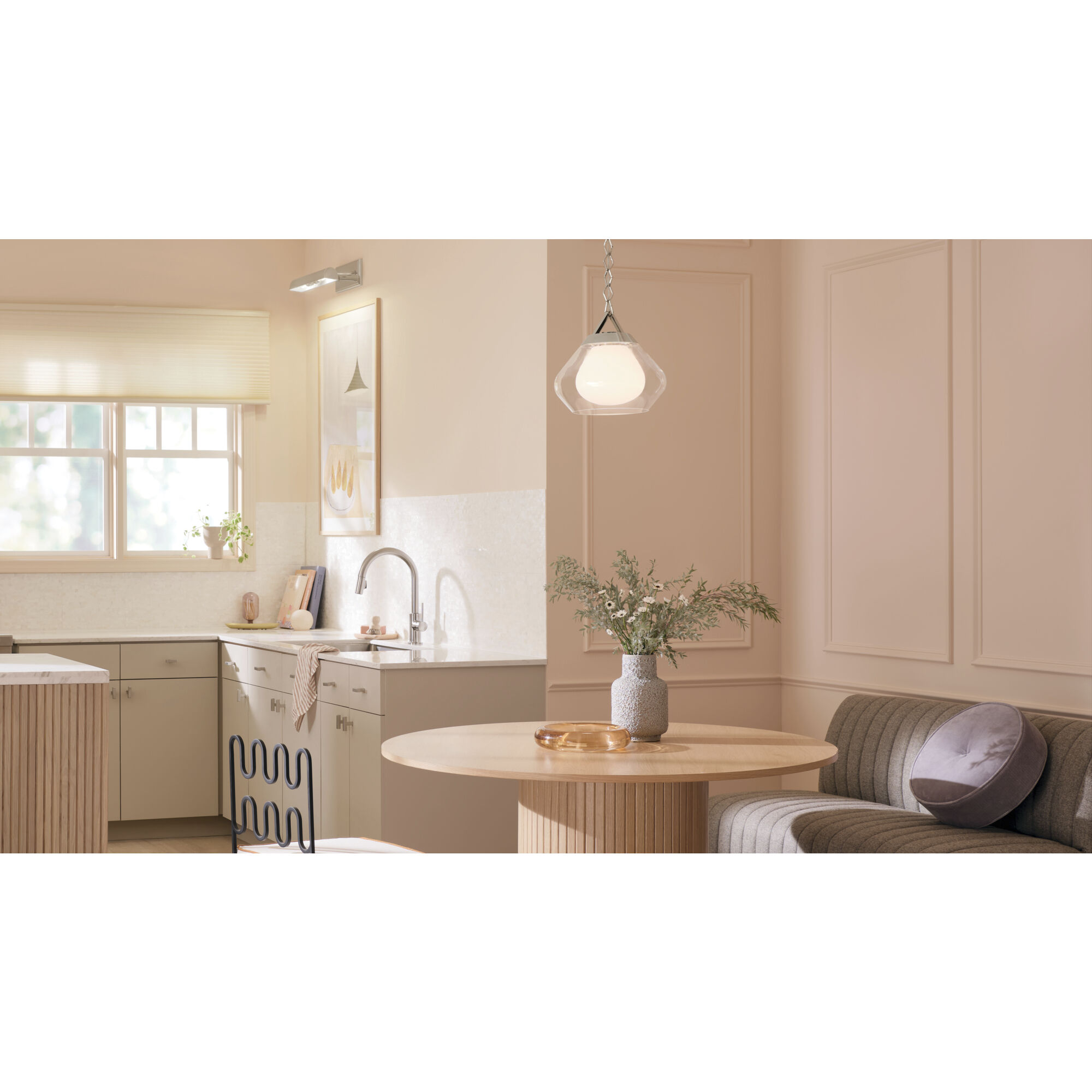 Nella 1 Light Polished Nickel Pendant Ceiling Light