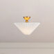 Alora Mood Bridgette 1 Light 16.38 inch Brushed Gold and Folded White Semi-Flush Mount Ceiling Light in Pleated Linen Shade