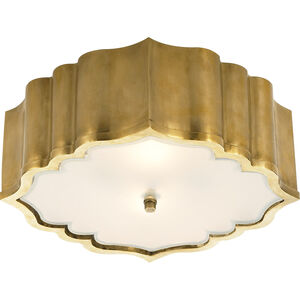Alexa Hampton Balthazar 3 Light 14 inch Natural Brass Flush Mount Ceiling Light