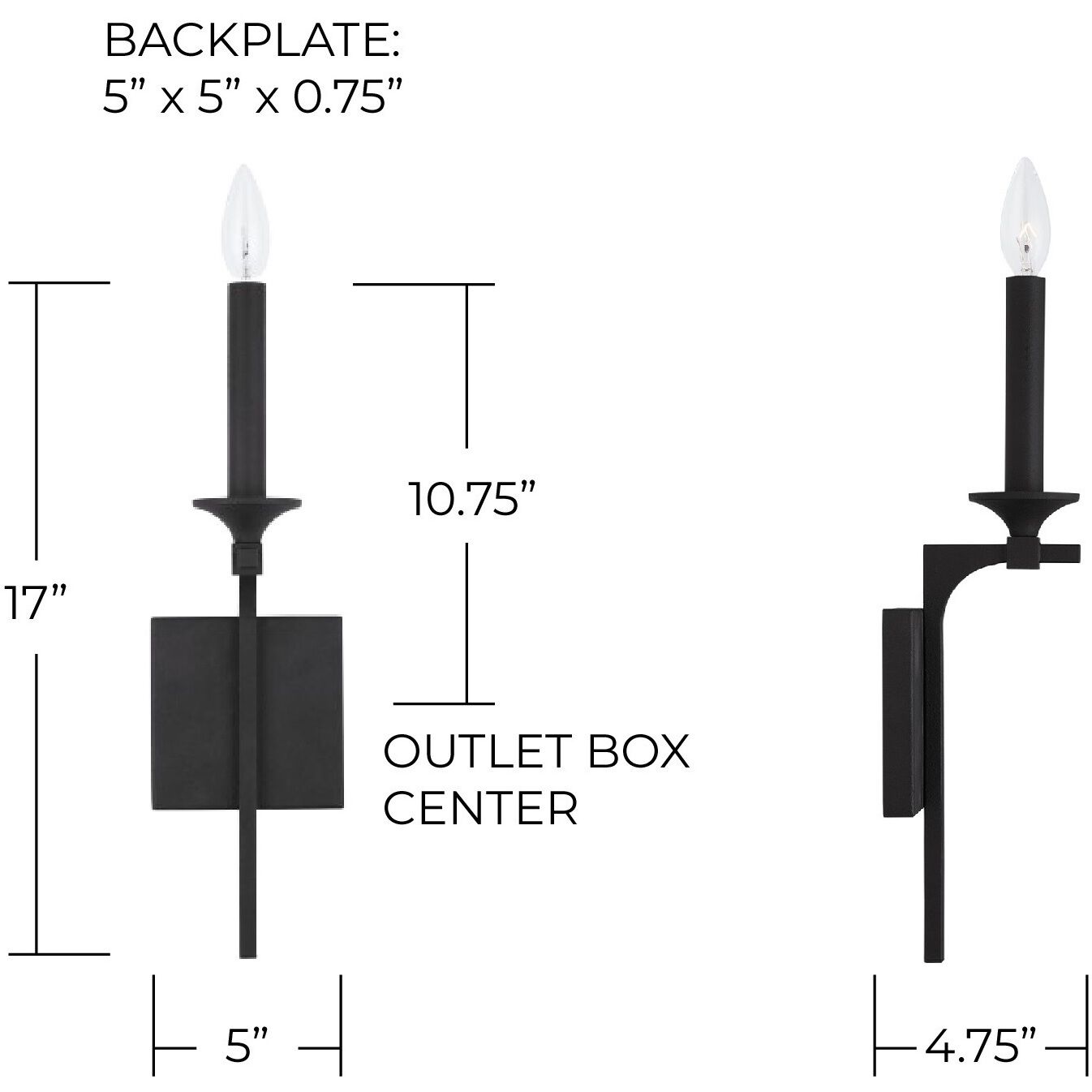 Clint 1 Light 5 inch Black Iron Sconce Wall Light