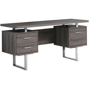 Ramapo 60 X 24 inch Dark Taupe and Silver Computer Desk