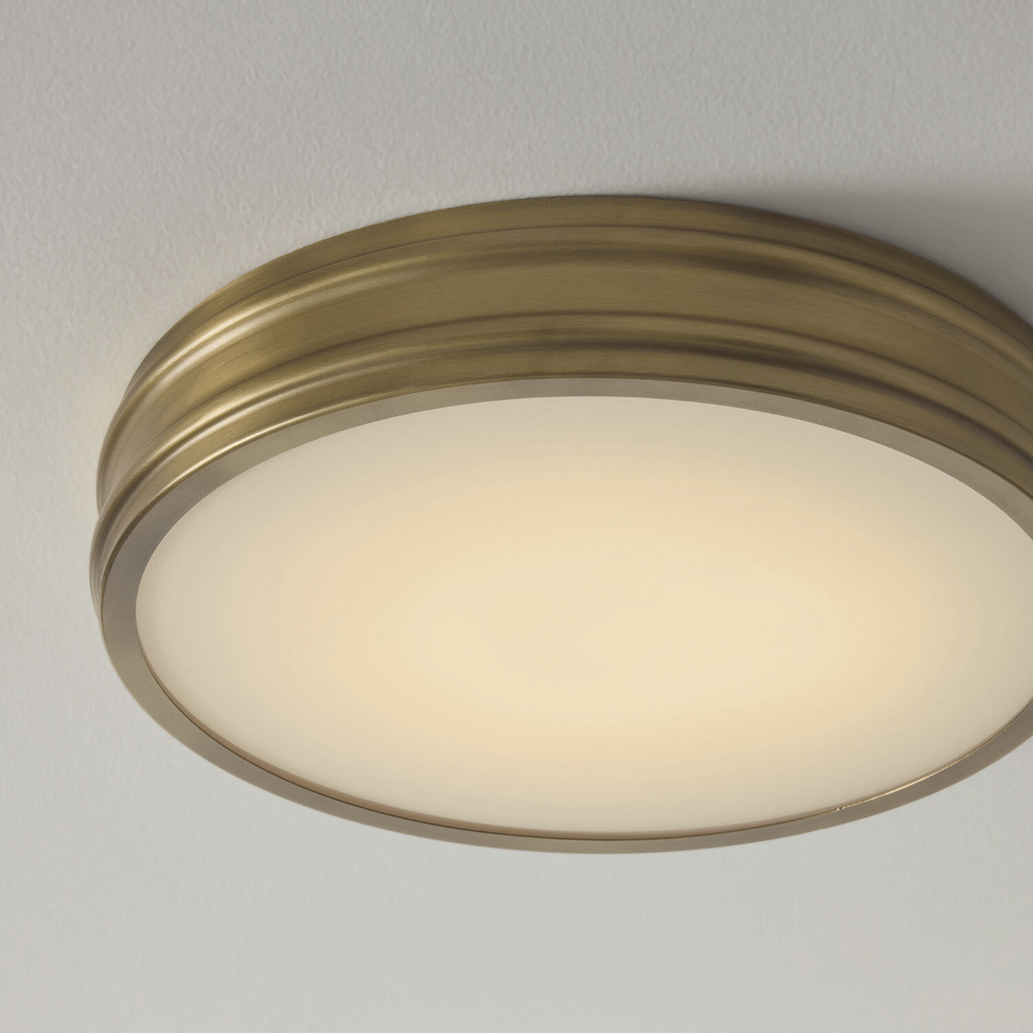 Vale LED 16 inch Aged Brass Flush Mount Ceiling Light