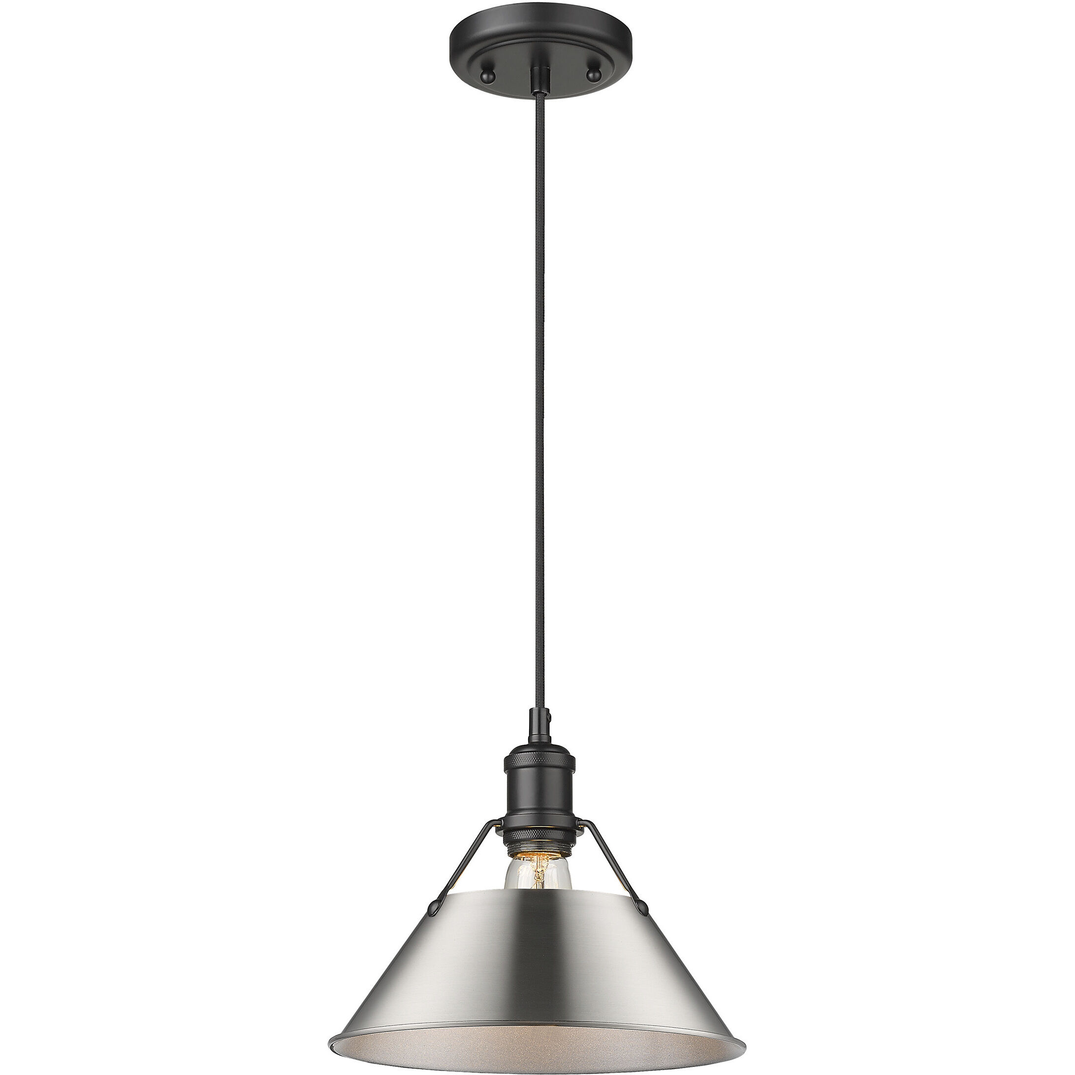 Yep Orwell Pendant Ceiling Light in Matte Black, Pewter, Medium