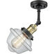 Franklin Restoration Small Oxford LED 7.5 inch Black Antique Brass Sconce Wall Light in Clear Glass, Franklin Restoration