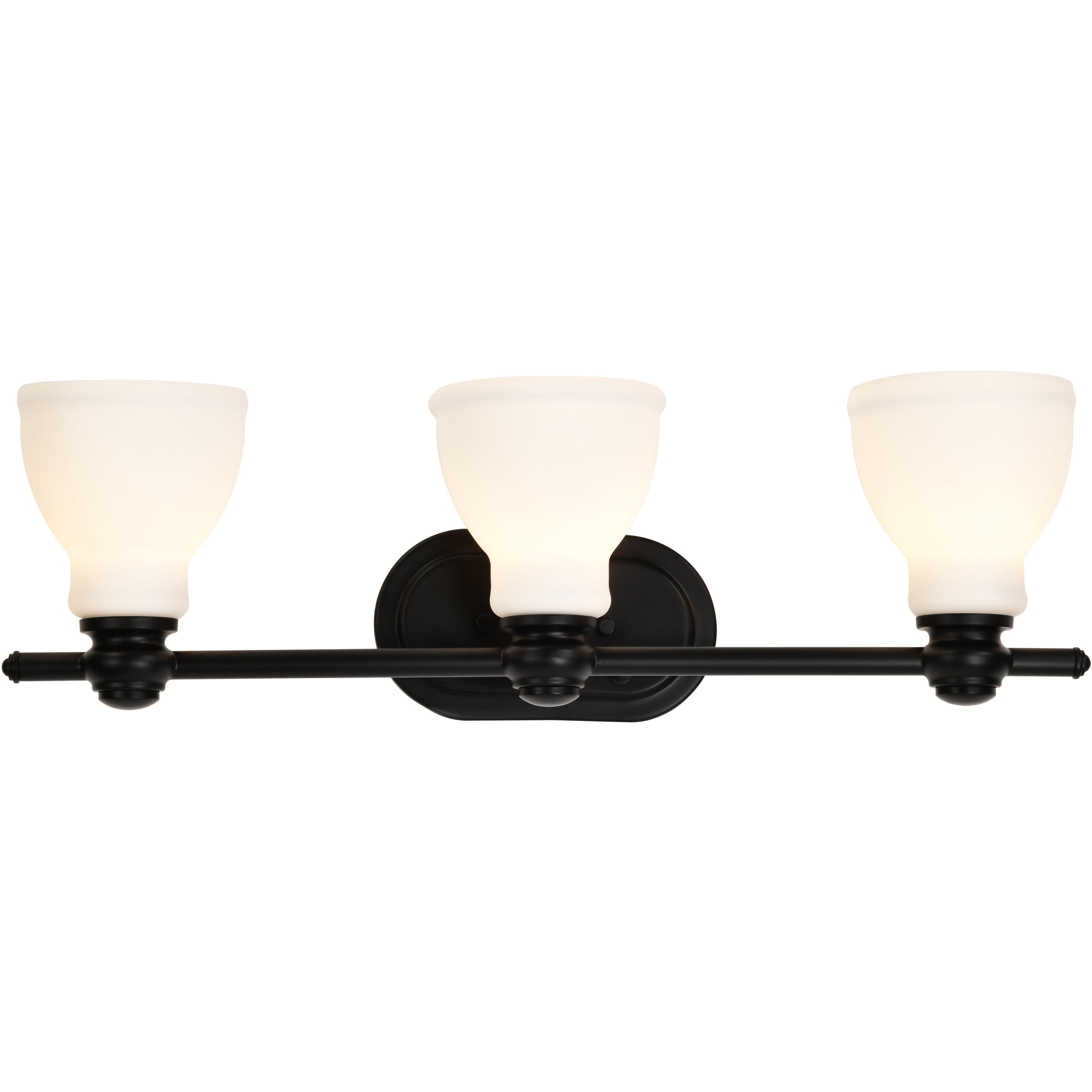 Russel 3 Light 24 inch Matte Black Vanity Light Wall Light