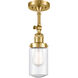Franklin Restoration Dover LED 5 inch Satin Gold Sconce Wall Light in Seedy Glass, Franklin Restoration