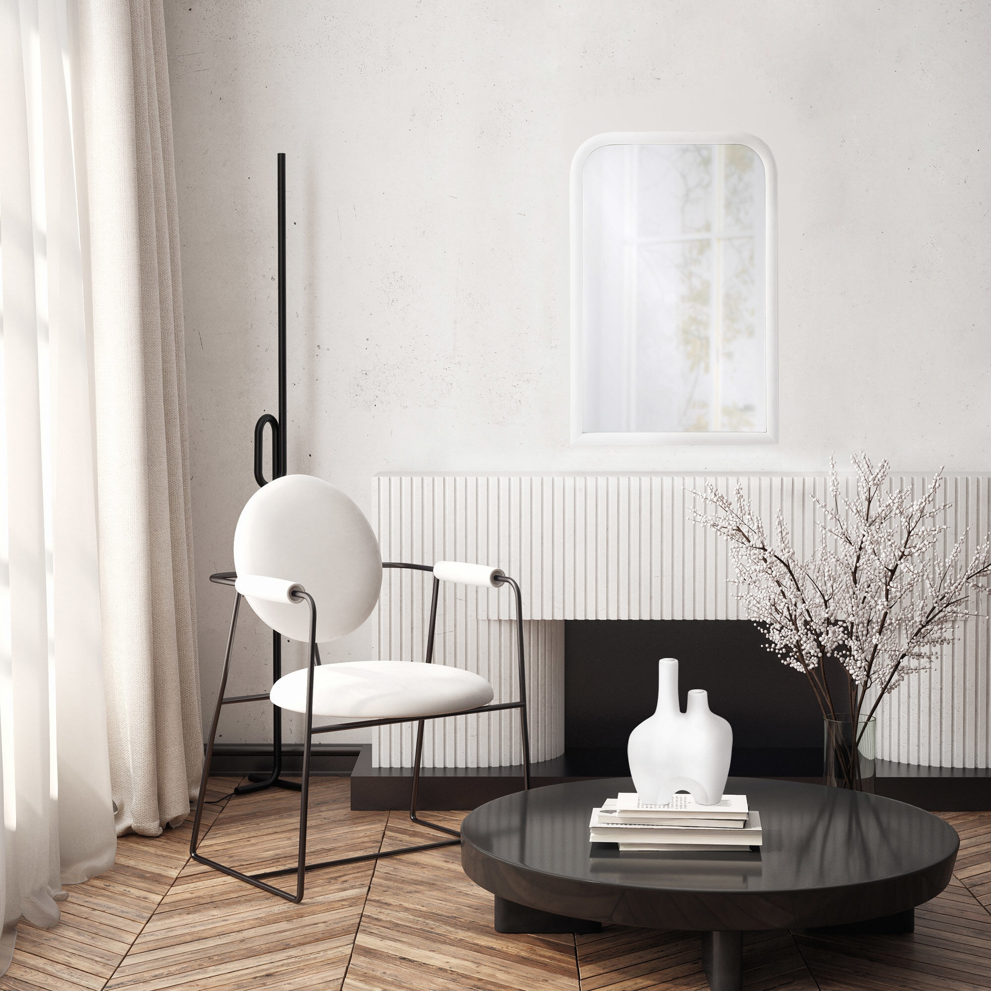 Colima 36 X 24 inch White Wall Mirror