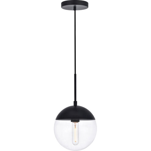 Eclipse 1 Light 8 inch Black Pendant Ceiling Light