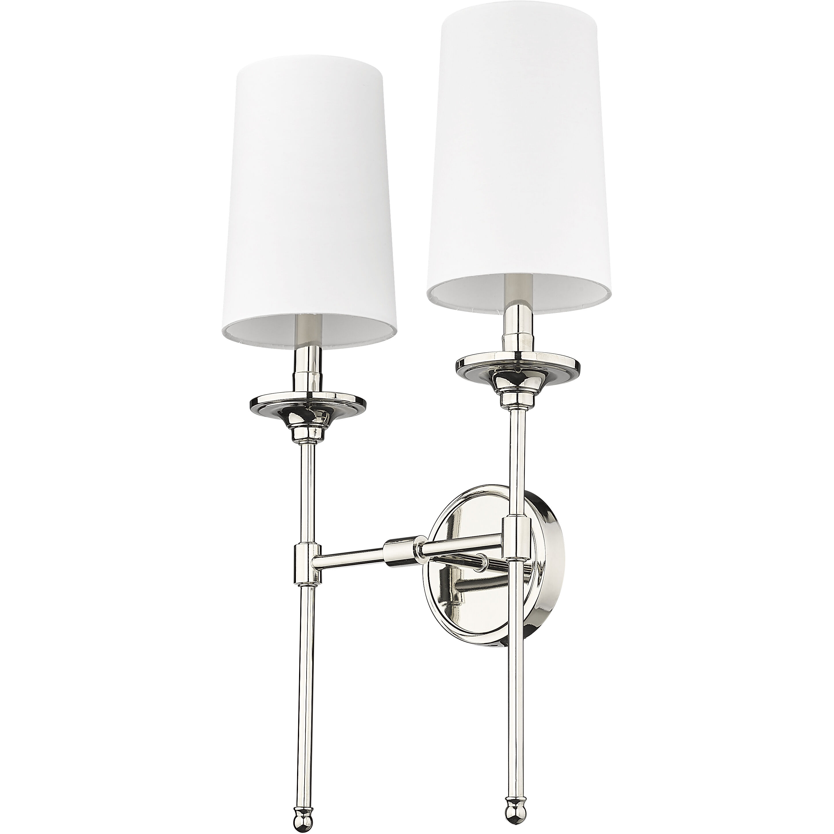 Emily 2 Light 13.75 inch Polished Nickel Wall Sconce Wall Light