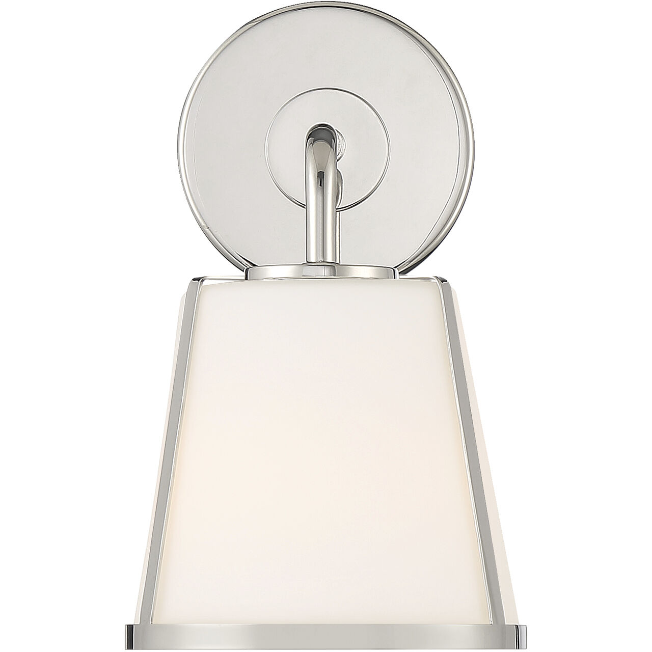 Fulton Bath Sconce Wall Light in Polished Nickel, White
