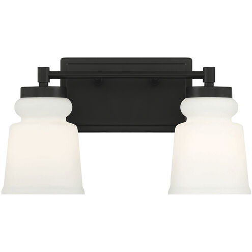 Contemporary 2 Light 14.5 inch Matte Black Bathroom Vanity Light Wall Light