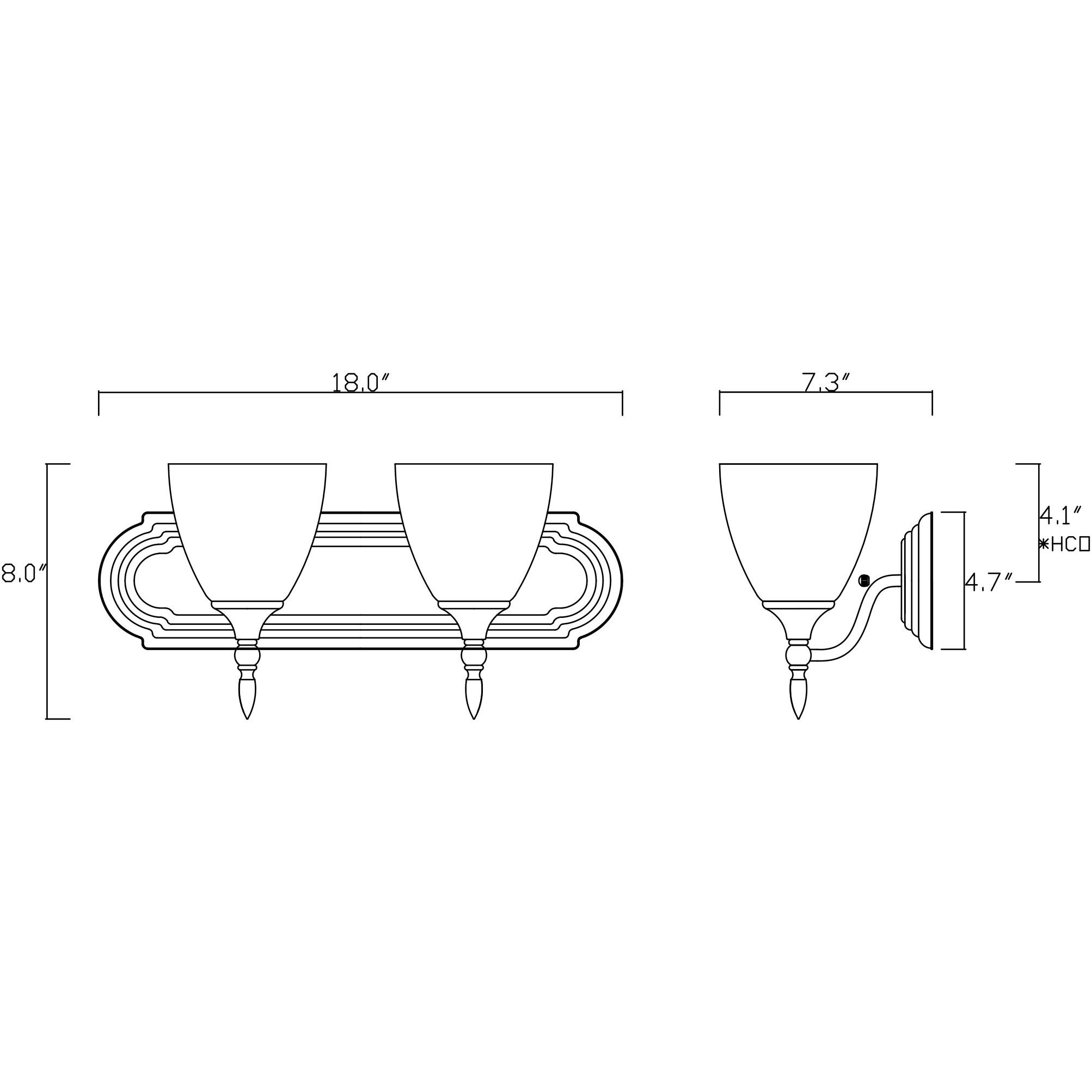 Herndon 2 Light 18 inch English Bronze Bathroom Vanity Light Wall Light, Essentials