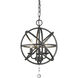 Tull 3 Light 12 inch Matte Black Chandelier Ceiling Light