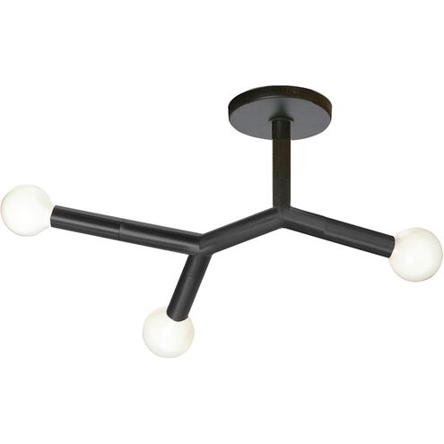 Morgan LED 21.75 inch Matte Black Semi Flush Mount Ceiling Light