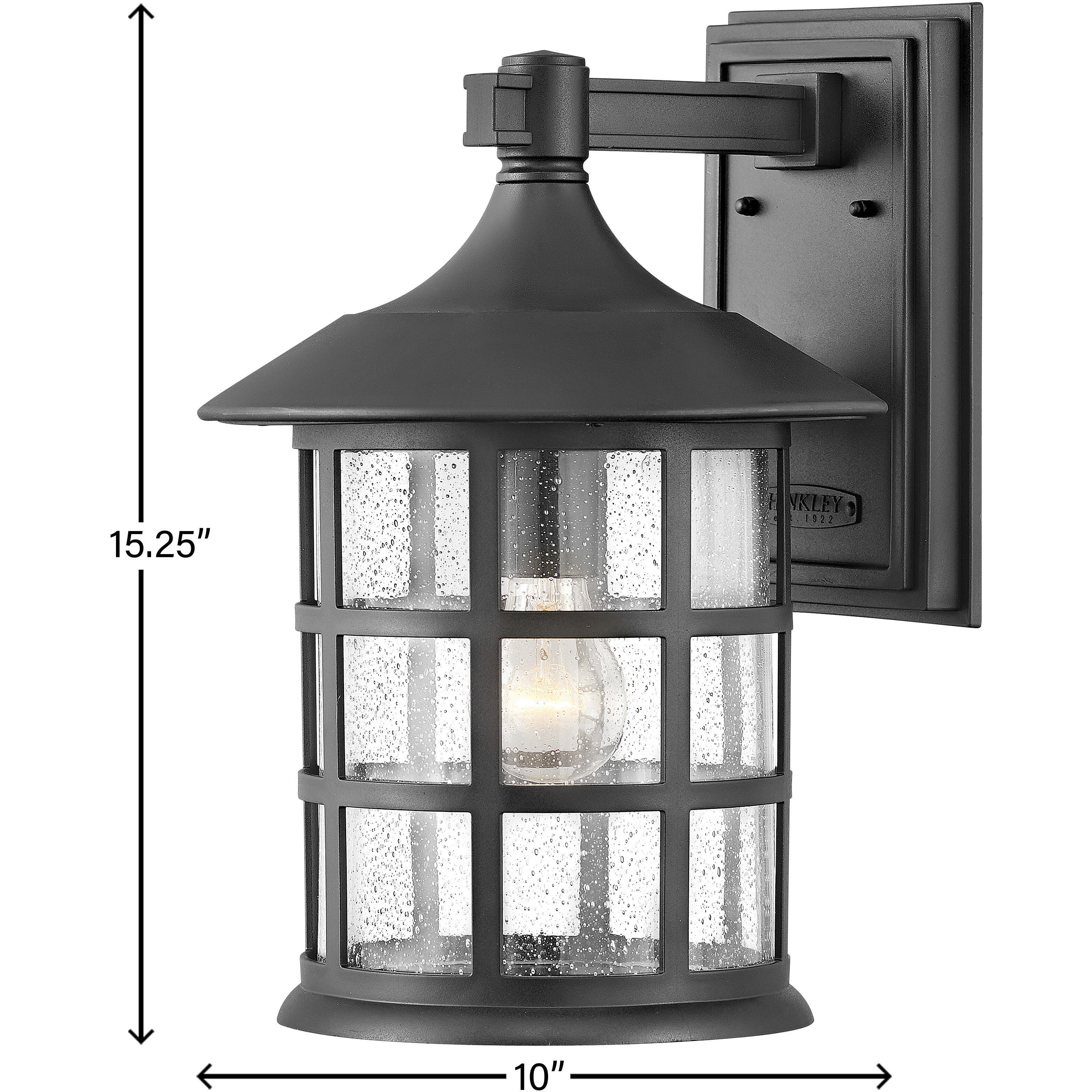 Freeport Coastal Elements Outdoor Wall Mount Lantern in Textured Black