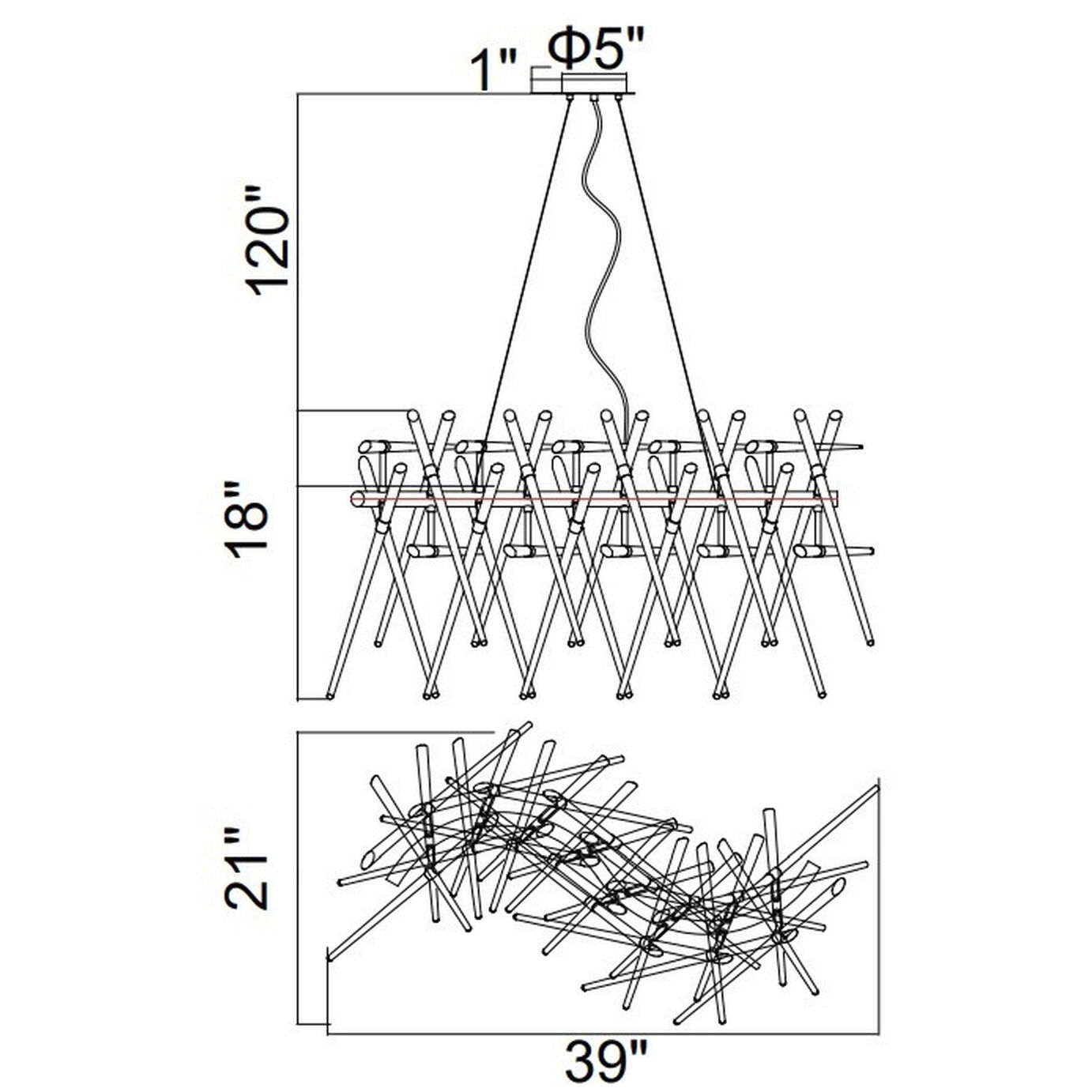 Icicle 10 Light 21 inch Chrome Chandelier Ceiling Light