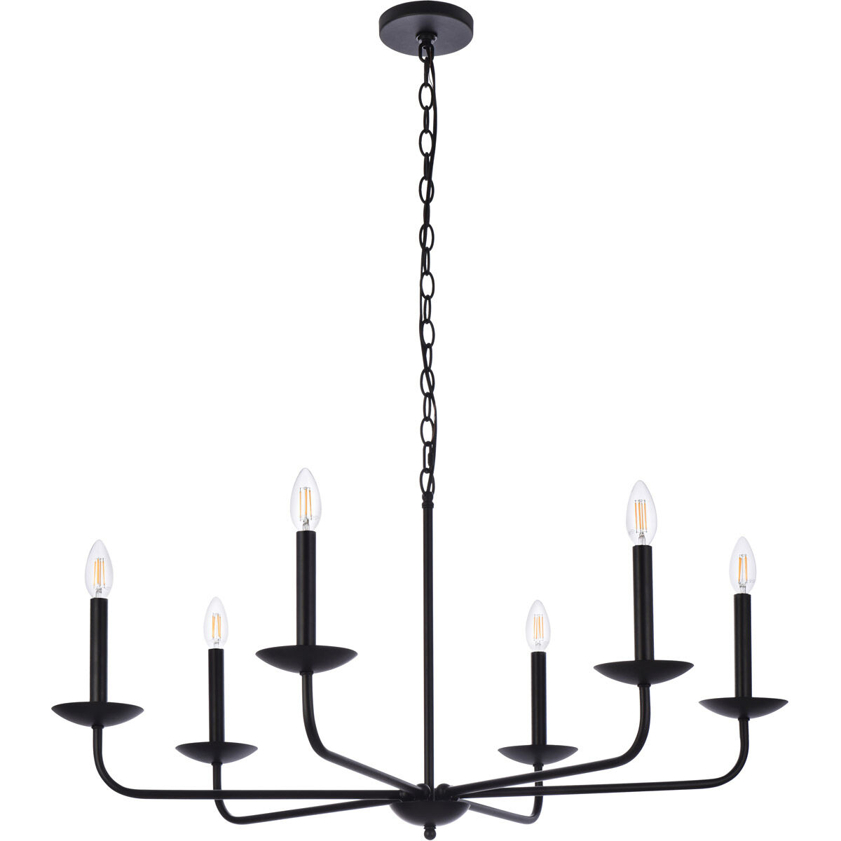 Cohen 6 Light 36 inch Black Pendant Ceiling Light