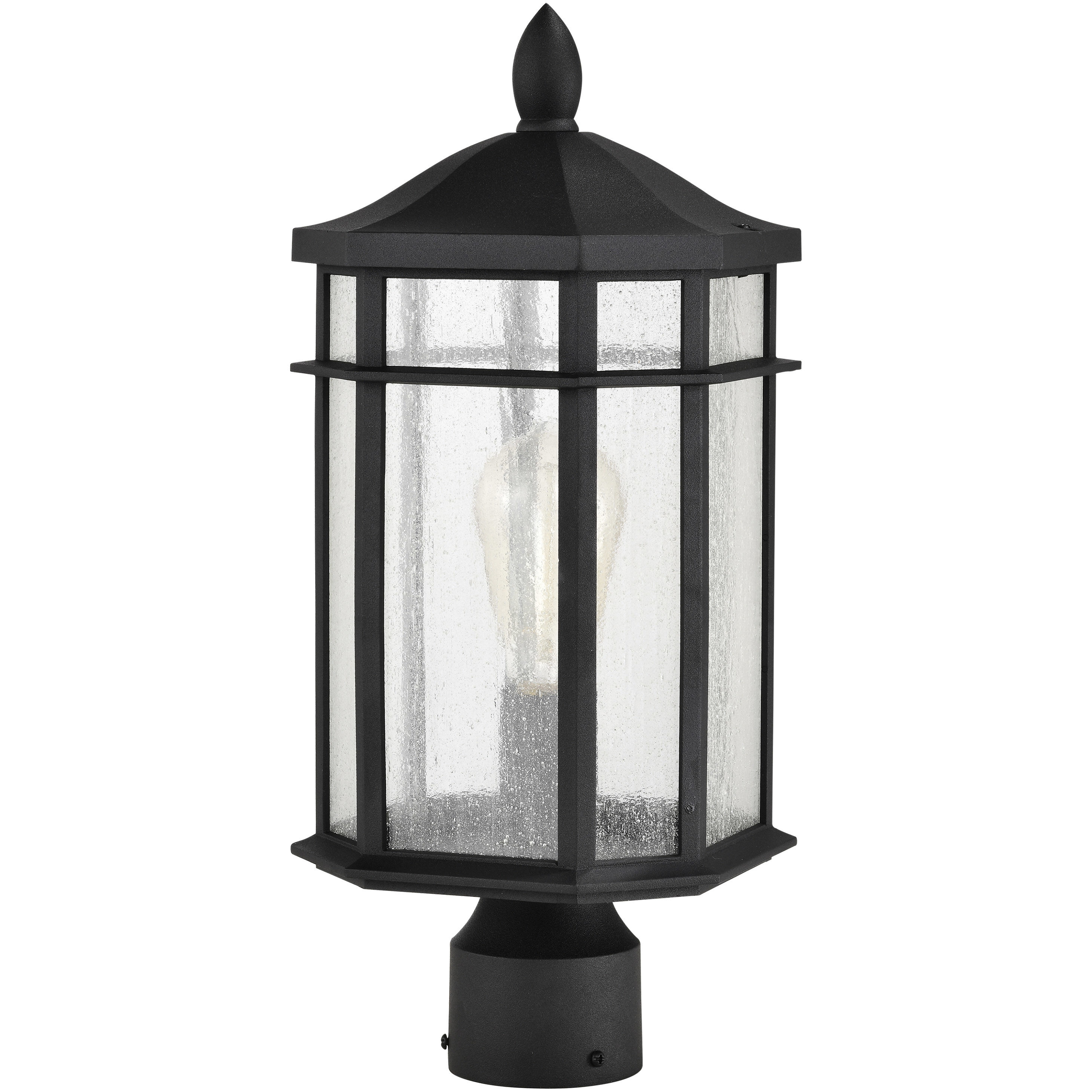 Raiden 18 inch Matte Black Post Lantern